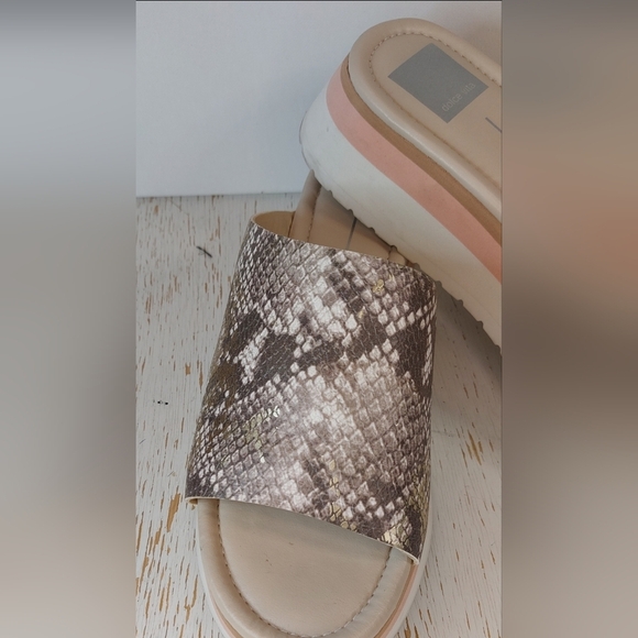 Dolce Vita Milo Snake Print Chunky Platform Slip On Sandals Shoe Size 10 Matte - Picture 12 of 13